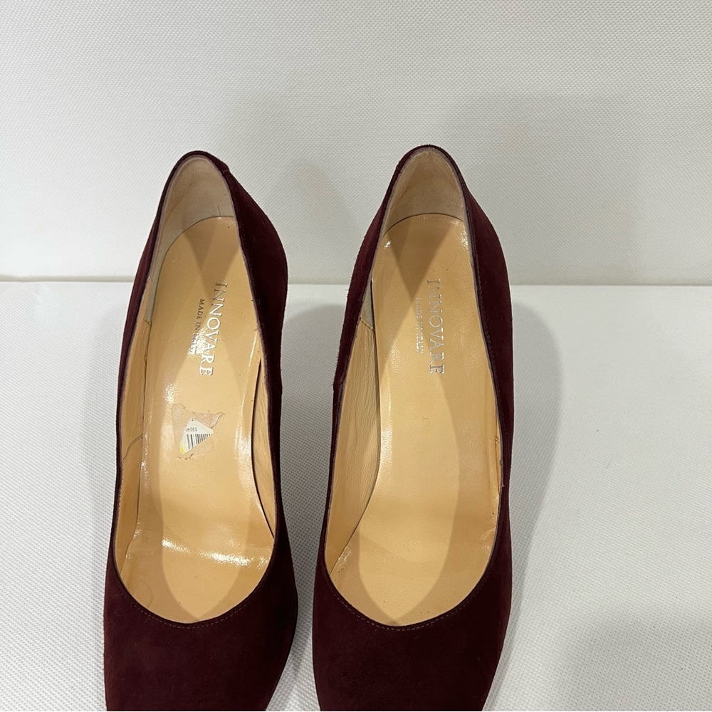 Innovare made Italy Pump Heels Size 36 (6)  Elegant Dark Burgundy Maroon Suede - Picture 3 of 8
